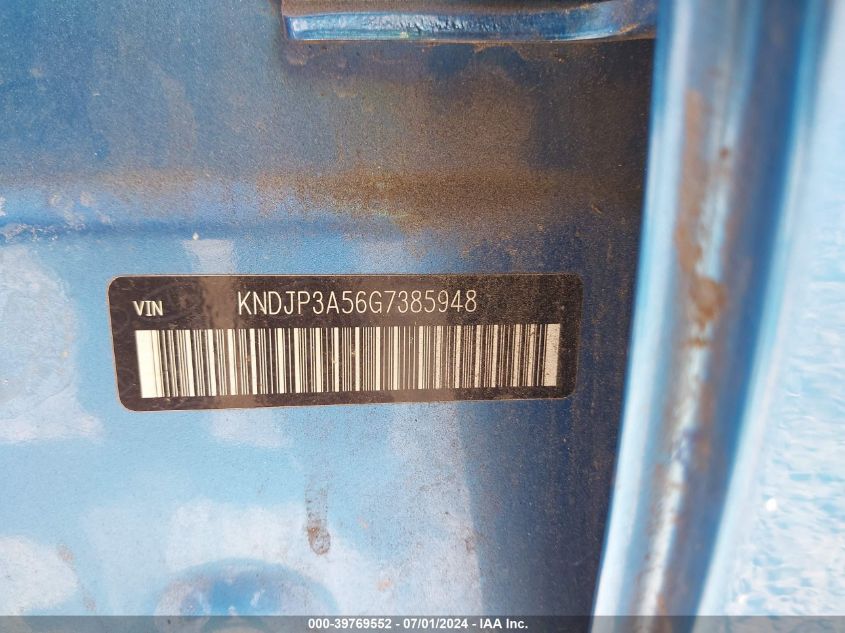 2016 Kia Soul + VIN: KNDJP3A56G7385948 Lot: 39769552