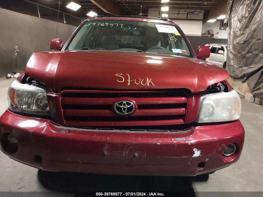 2005 Toyota Highlander V6 VIN: JTEEP21A450079115 Lot: 39769577