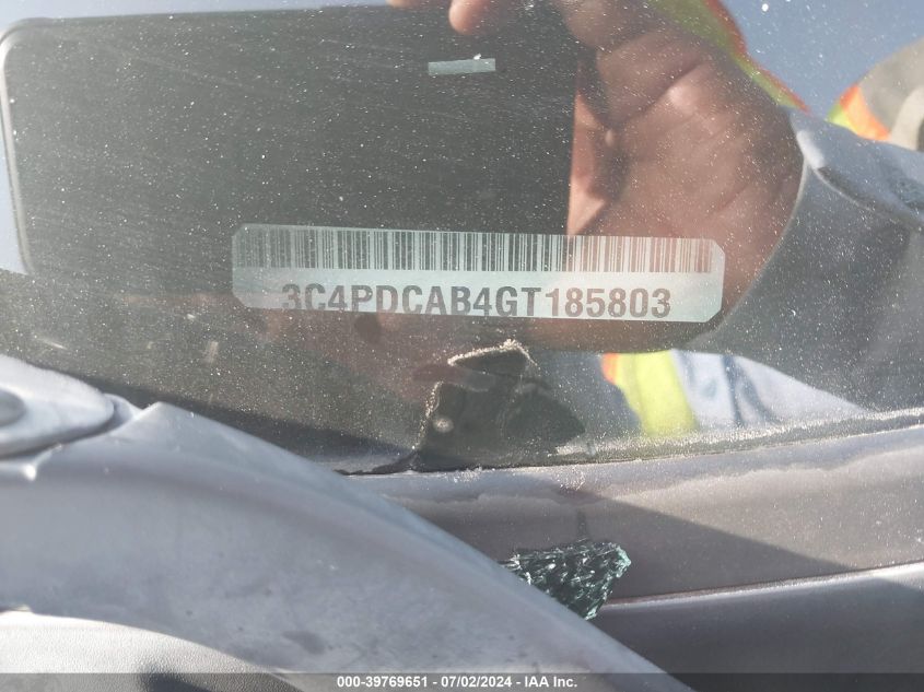 2016 Dodge Journey Se VIN: 3C4PDCAB4GT185803 Lot: 39769651