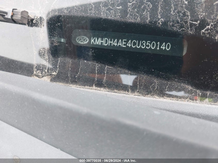 2012 Hyundai Elantra Gls (Ulsan Plant) VIN: KMHDH4AE4CU350140 Lot: 39770035