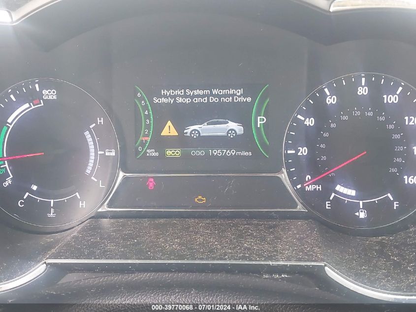 2013 Kia Optima Hybrid Ex VIN: KNAGM4AD7D5060066 Lot: 39770068