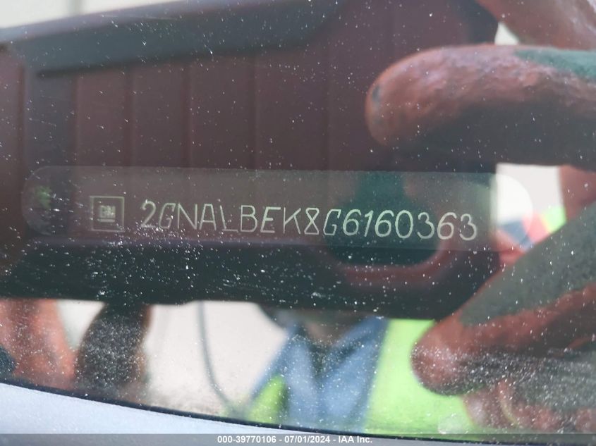2016 Chevrolet Equinox Ls VIN: 2GNALBEK8G6160363 Lot: 39770106