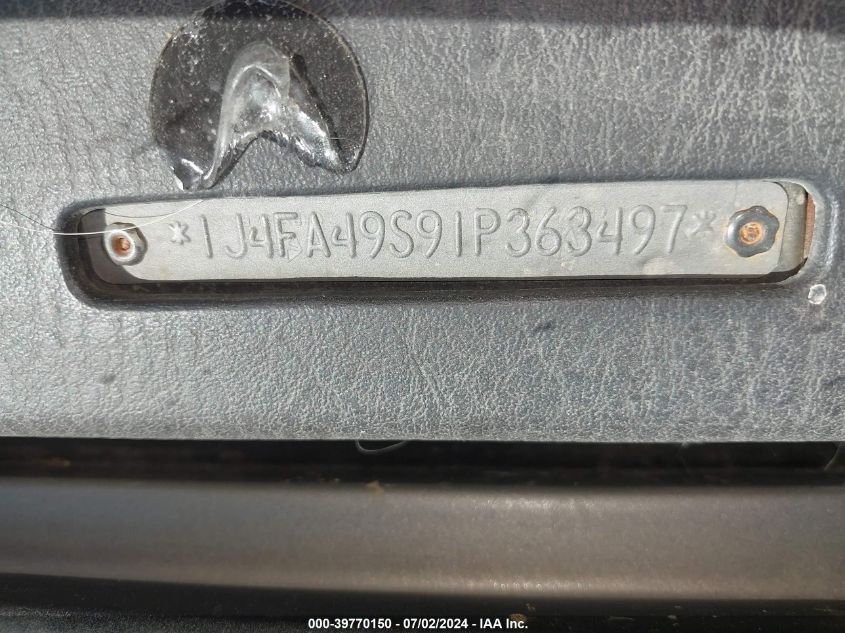 2001 Jeep Wrangler Sport VIN: 1J4FA49S91P363497 Lot: 39770150