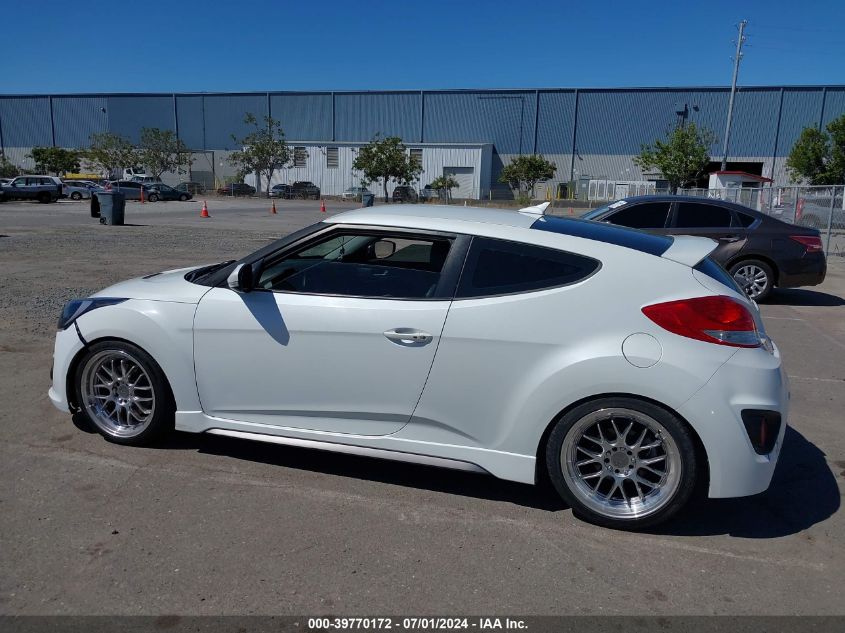 2014 Hyundai Veloster Turbo W/Black VIN: KMHTC6AE7EU188917 Lot: 39770172