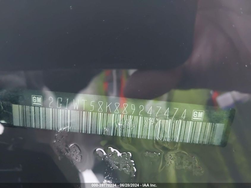 2008 Chevrolet Impala Lt VIN: 2G1WT58K889247474 Lot: 39770234