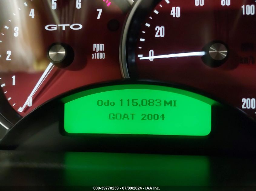 2004 Pontiac Gto VIN: 6G2VX12GX4L251136 Lot: 39770239