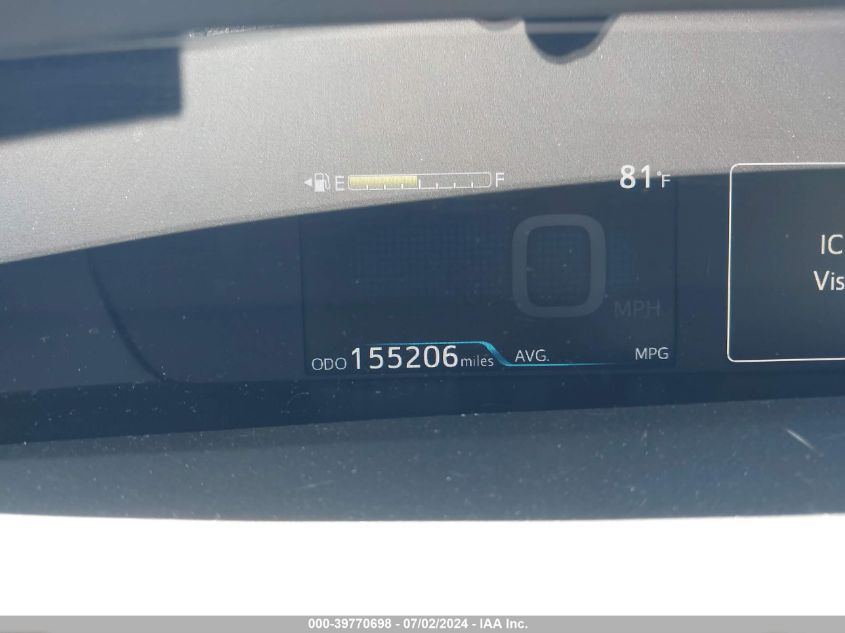 2018 Toyota Prius Two VIN: JTDKBRFU4J3072689 Lot: 39770698