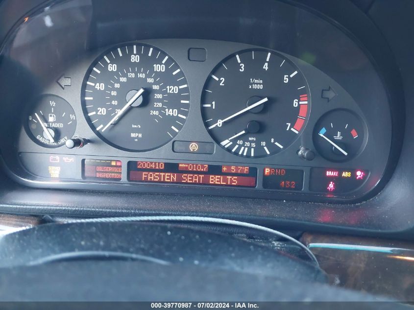 2000 BMW 740 I Automatic VIN: WBAGG8346YDN79603 Lot: 39770987