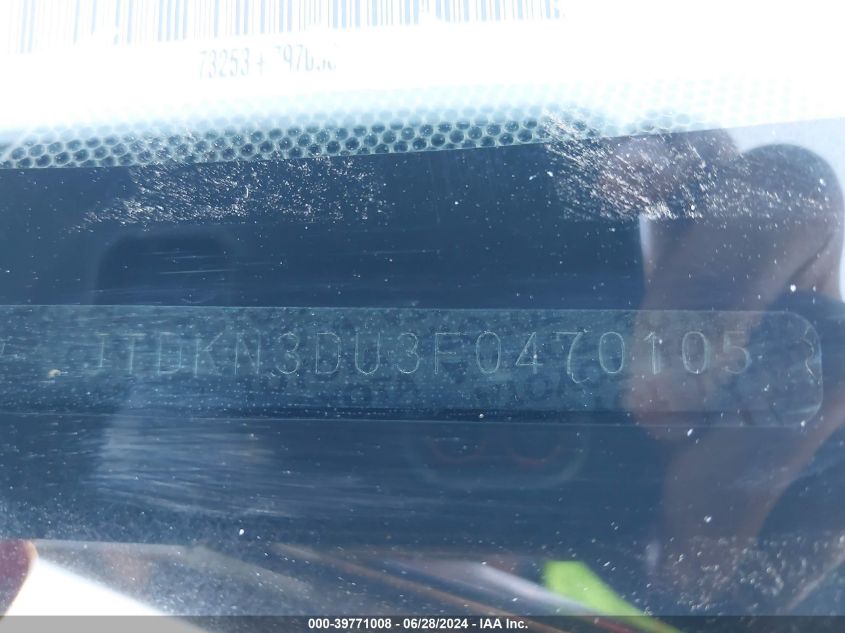 2015 Toyota Prius Two VIN: JTDKN3DU3F0470105 Lot: 39771008