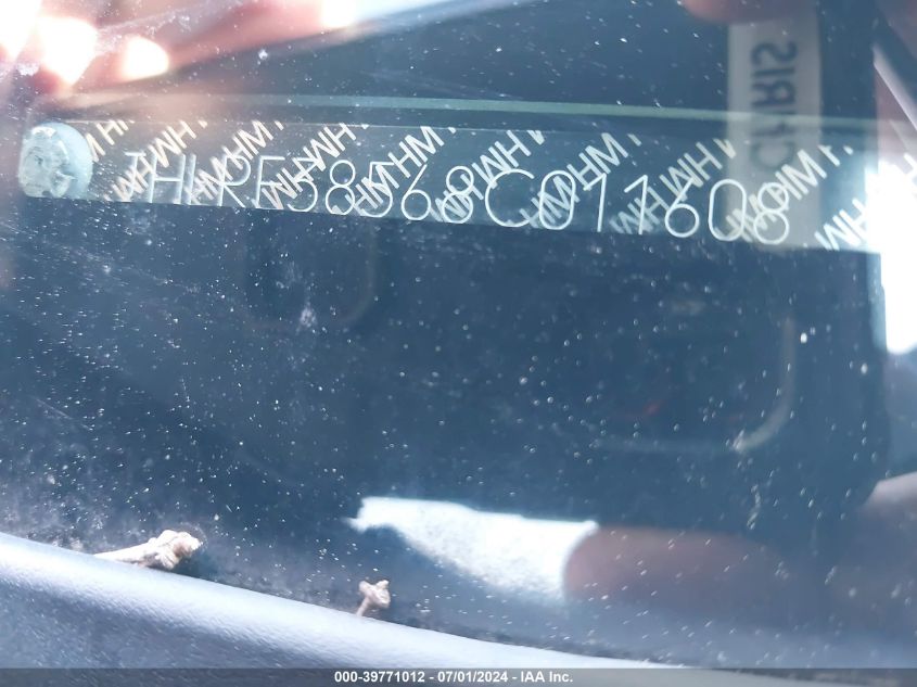 2008 Honda Cr-V Ex VIN: JHLRE38568C011608 Lot: 39771012