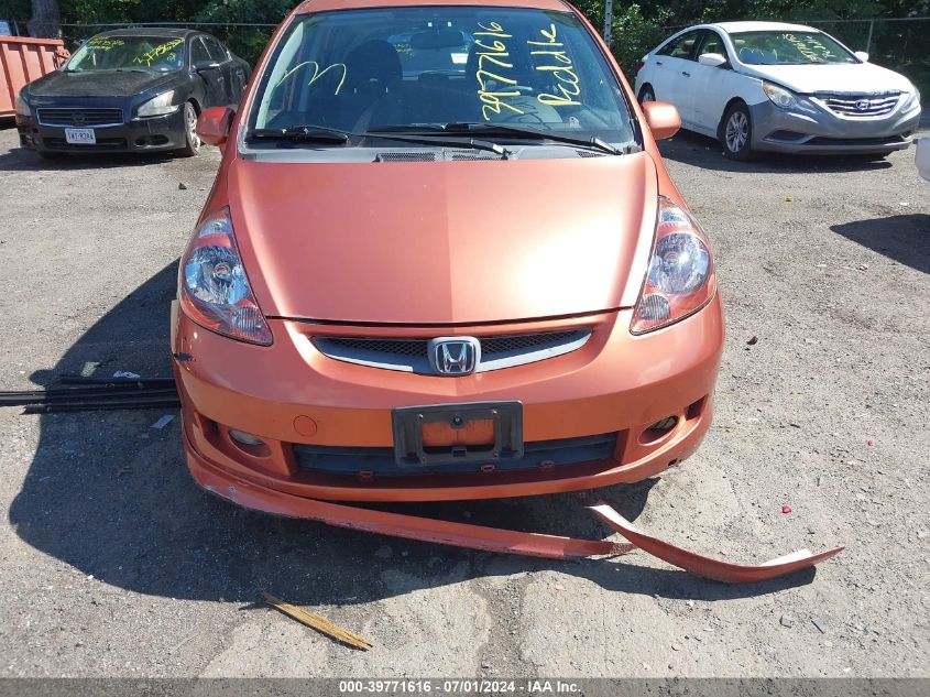 2007 Honda Fit Sport VIN: JHMGD38637S017594 Lot: 39771616