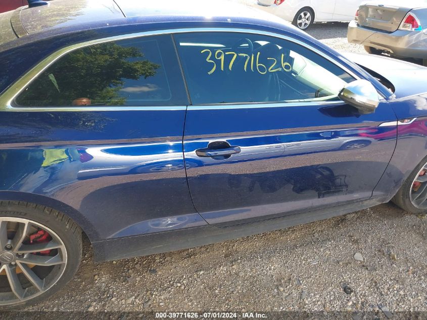 2018 Audi S5 3.0T Premium Plus VIN: WAUR4AF54JA058304 Lot: 39771626