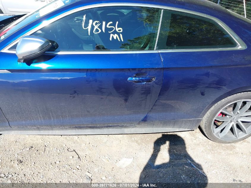 2018 Audi S5 3.0T Premium Plus VIN: WAUR4AF54JA058304 Lot: 39771626