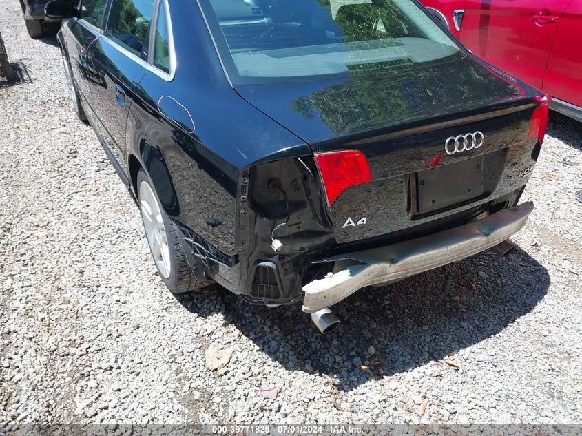2008 Audi A4 2.0T VIN: WAUDF78E28A040351 Lot: 39771829
