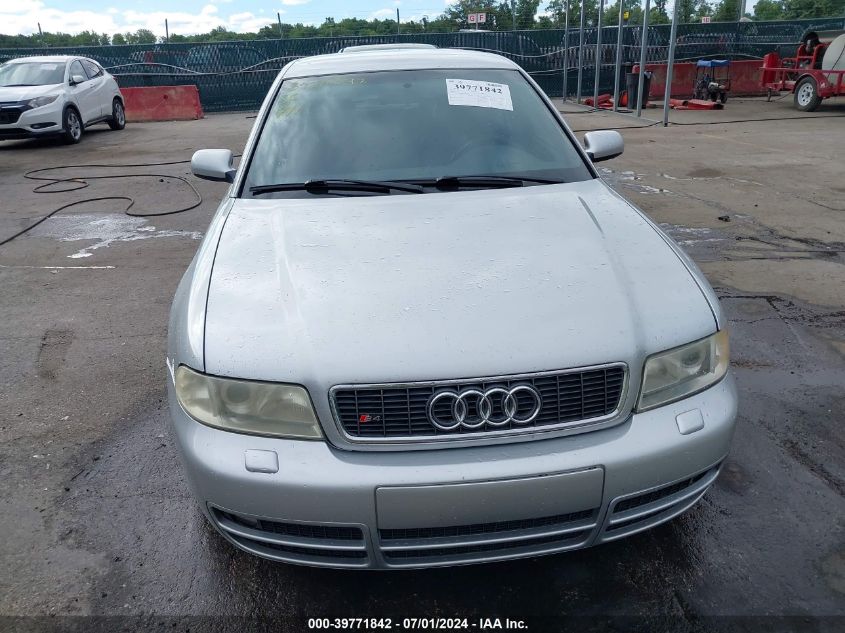 2000 Audi S4 2.7T VIN: WAUDD68D3YA080025 Lot: 39771842