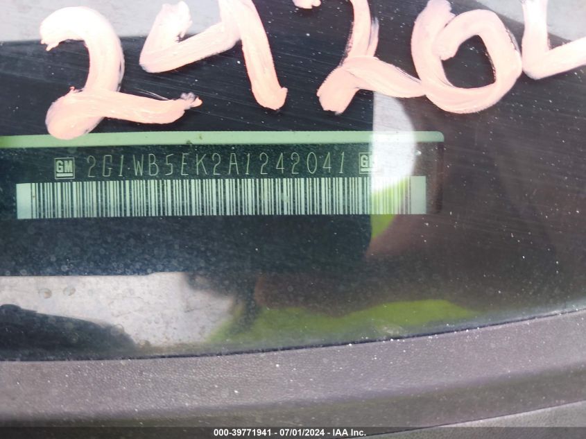 2010 Chevrolet Impala Lt VIN: 2G1WB5EK2A1242041 Lot: 39771941
