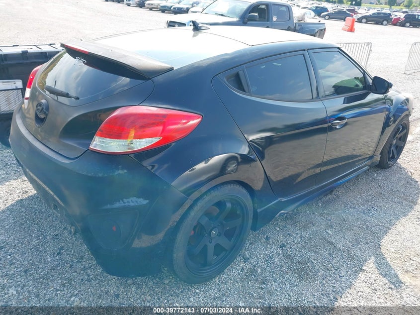 2014 Hyundai Veloster Turbo W/Black VIN: KMHTC6AE8EU199926 Lot: 39772143
