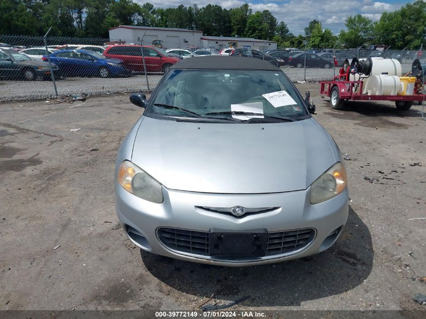 2002 Chrysler Sebring Gtc VIN: 1C3EL75R42N309333 Lot: 39772149