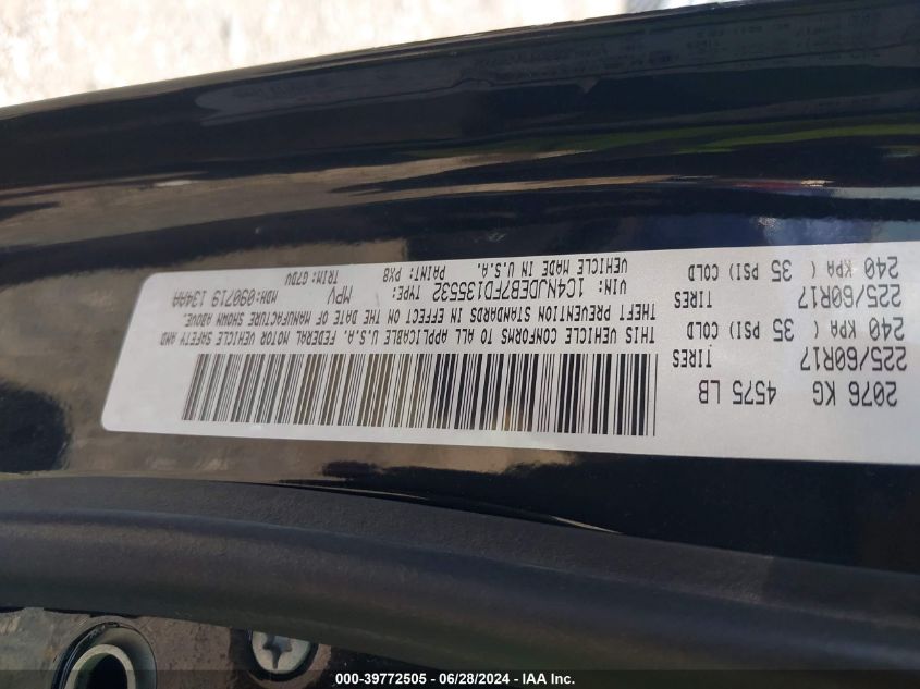 2015 Jeep Compass Latitude VIN: 1C4NJDEB7FD135532 Lot: 39772505