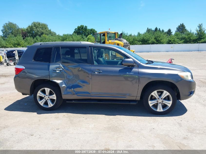 2008 Toyota Highlander Sport VIN: JTEDS43A882007314 Lot: 39772939