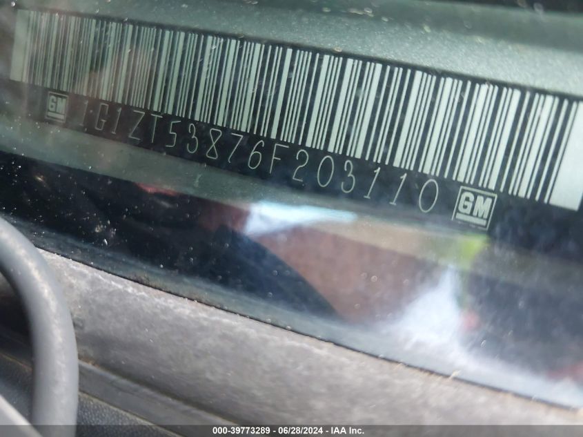 2006 Chevrolet Malibu Lt VIN: 1G1ZT53876F203110 Lot: 39773289