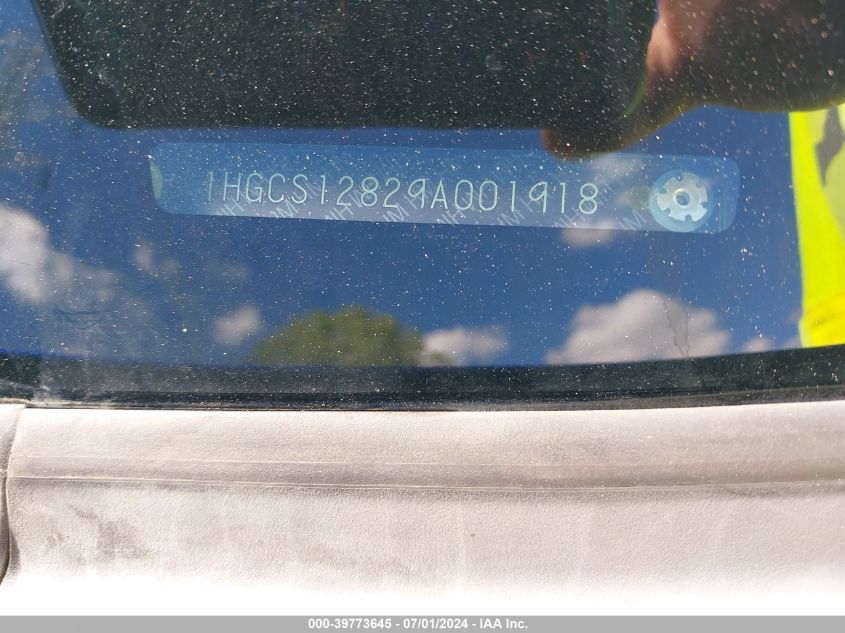 2009 Honda Accord 2.4 Ex-L VIN: 1HGCS12829A001918 Lot: 39773645