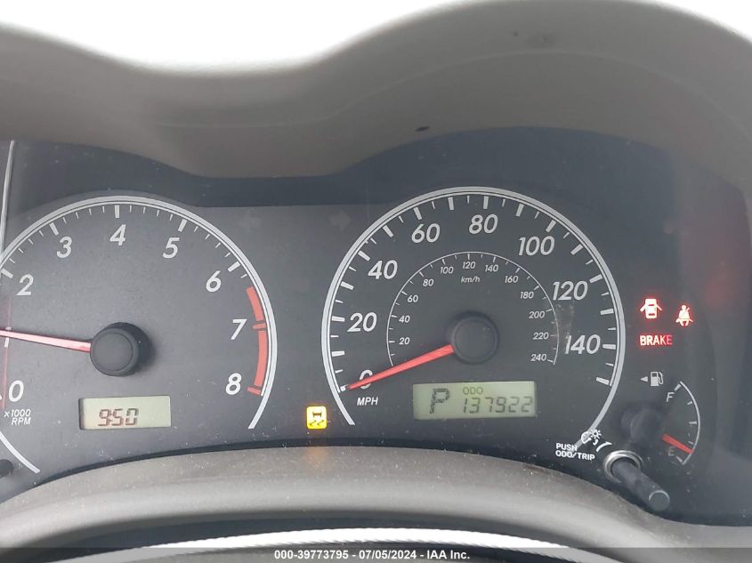 2009 Toyota Corolla Le VIN: 2T1BU40E59C043705 Lot: 39773795