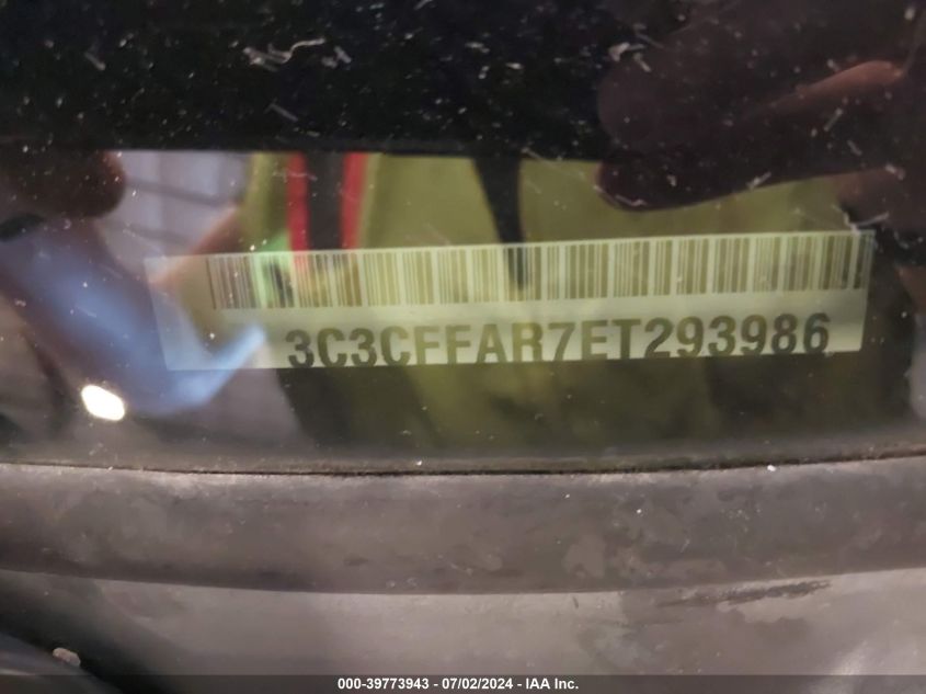 2014 Fiat 500 Pop VIN: 3C3CFFAR7ET293986 Lot: 39773943