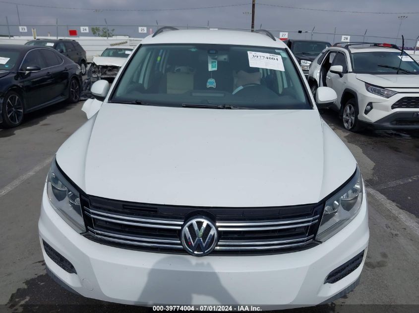 2016 Volkswagen Tiguan S VIN: WVGAV7AX6GW525917 Lot: 39774004