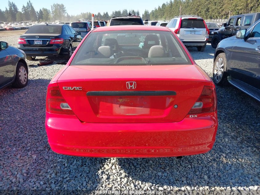 2003 Honda Civic Dx VIN: 1HGEM22283L056406 Lot: 39774093