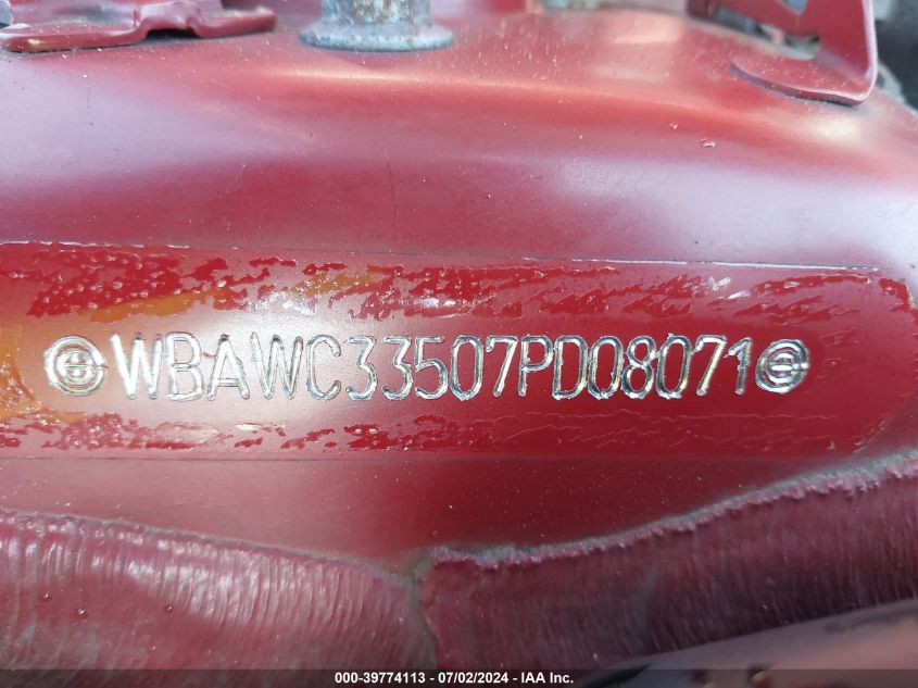 2007 BMW 328Xi VIN: WBAWC33507PD08071 Lot: 39774113