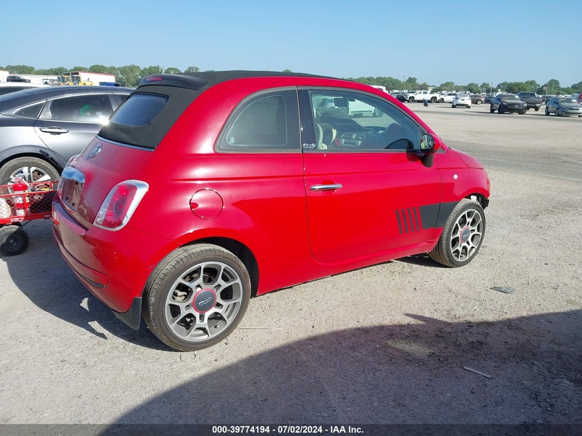 2012 Fiat 500C Pop VIN: 3C3CFFDR4CT122928 Lot: 39774194