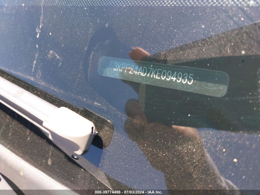2019 Kia Forte Lxs VIN: 3KPF24AD7KE094935 Lot: 39774498