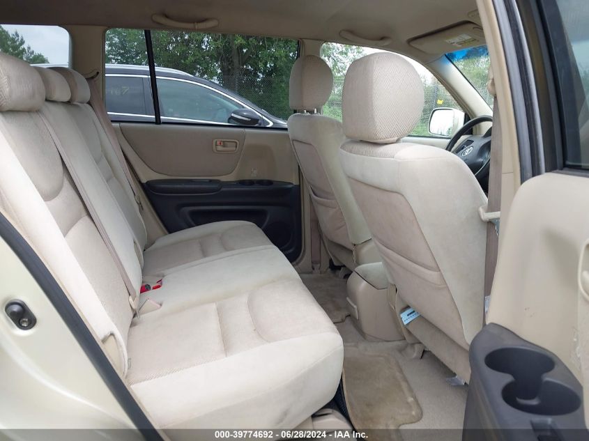 2001 Toyota Highlander V6 VIN: JTEHF21A810005237 Lot: 39774692