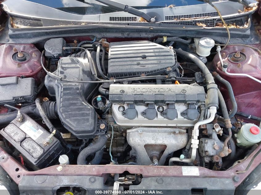 2003 Honda Civic Lx VIN: 1HGES16573L038385 Lot: 39774988