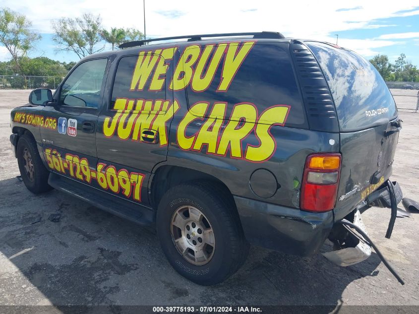 2003 Chevrolet Tahoe Ls VIN: 1GNEC13V43R282788 Lot: 39775193