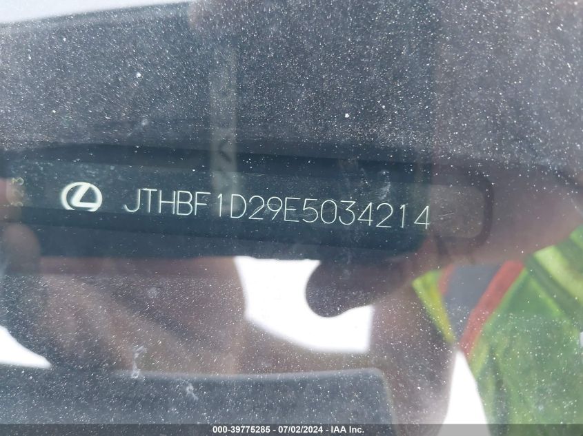 2014 Lexus Is 250 VIN: JTHBF1D29E5034214 Lot: 39775285