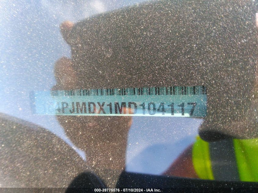 2021 Jeep Cherokee Limited 4X4 VIN: 1C4PJMDX1MD104117 Lot: 39775576