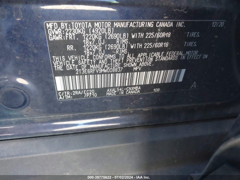 2021 TOYOTA RAV4 HYBRID XSE - 2T3E6RFV9MW008837