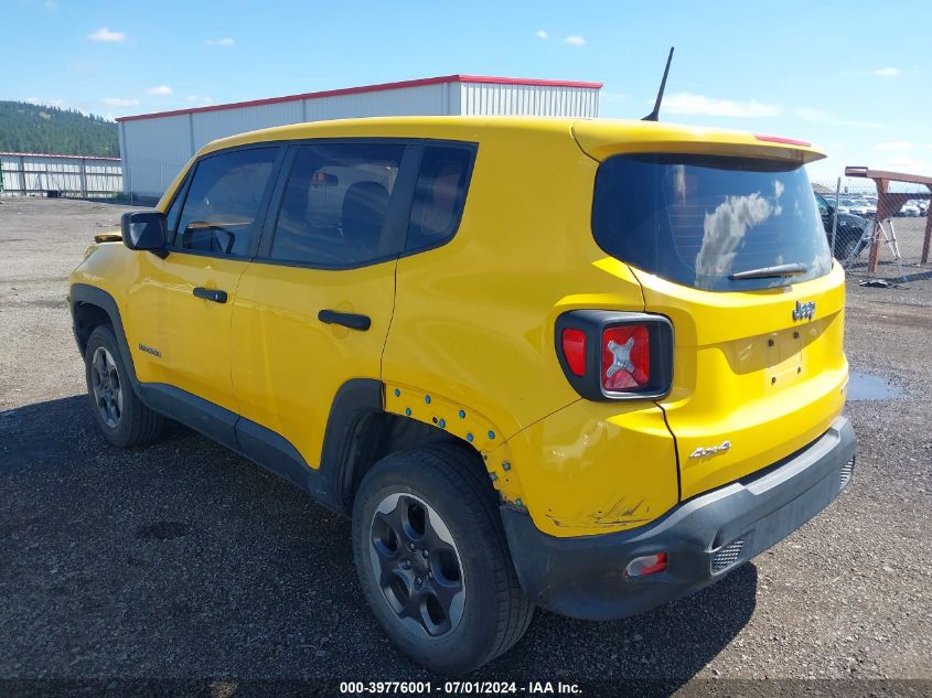 2016 Jeep Renegade Sport VIN: ZACCJBAW8GPC57629 Lot: 39776001