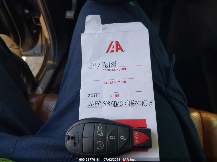 2012 Jeep Grand Cherokee Overland VIN: 1C4RJFCT1CC153759 Lot: 39776181