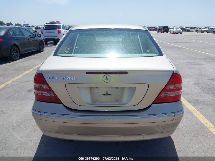 2003 Mercedes-Benz C 240 VIN: WDBRF61J83A489597 Lot: 39776290