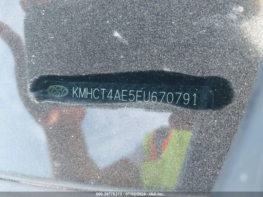 2014 Hyundai Accent Gls/Gs VIN: KMHCT4AE5EU670791 Lot: 39776313