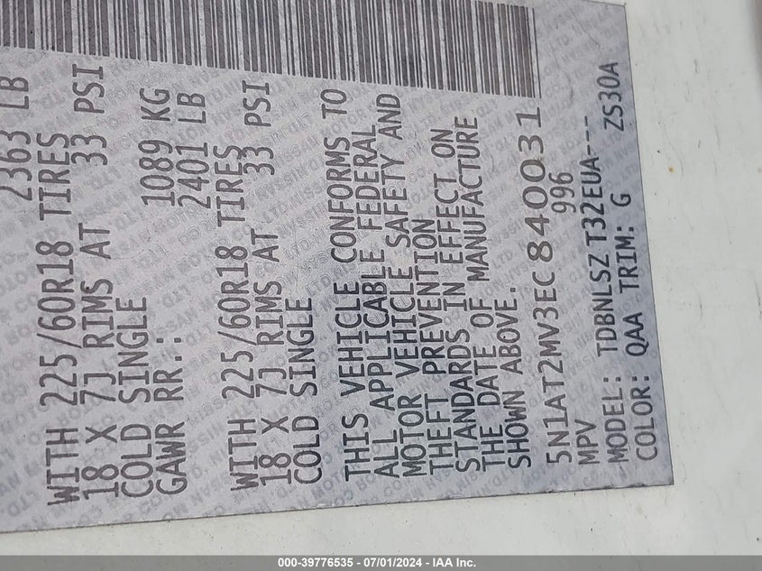 2014 NISSAN ROGUE SL - 5N1AT2MV3EC840031