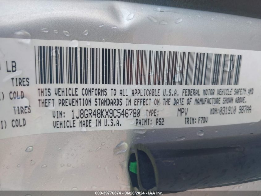 2009 Jeep Grand Cherokee Laredo VIN: 1J8GR48KX9C546780 Lot: 39776874