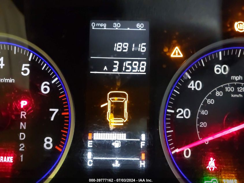 2008 Honda Cr-V Ex-L VIN: JHLRE38718C031072 Lot: 39777162