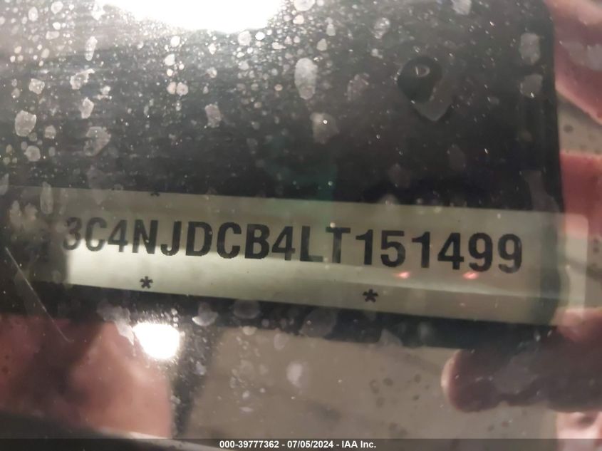 2020 Jeep Compass Limited 4X4 VIN: 3C4NJDCB4LT151499 Lot: 39777362