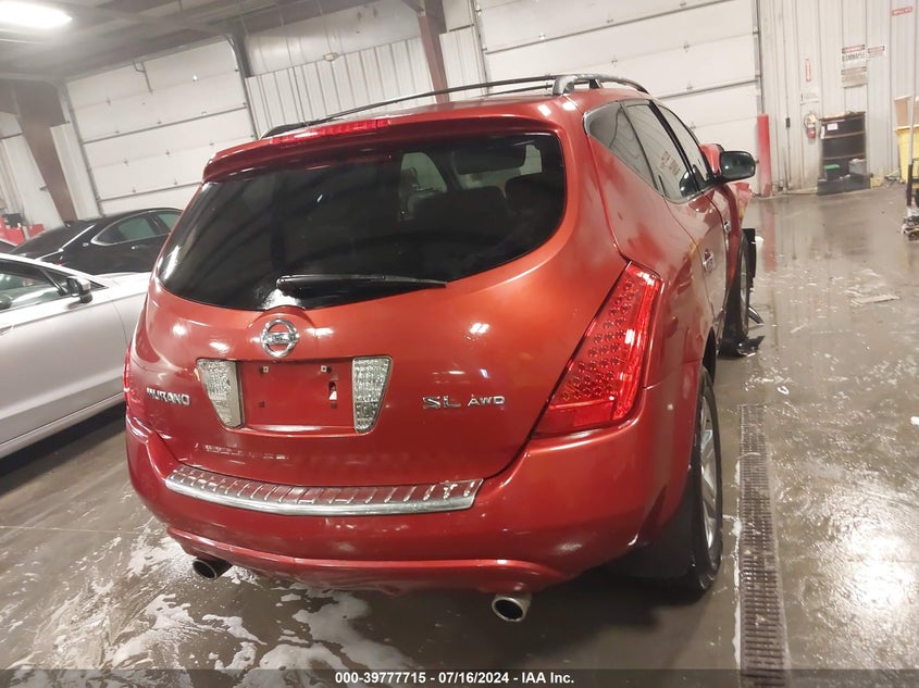 2007 Nissan Murano Sl VIN: JN8AZ08W37W664839 Lot: 39777715