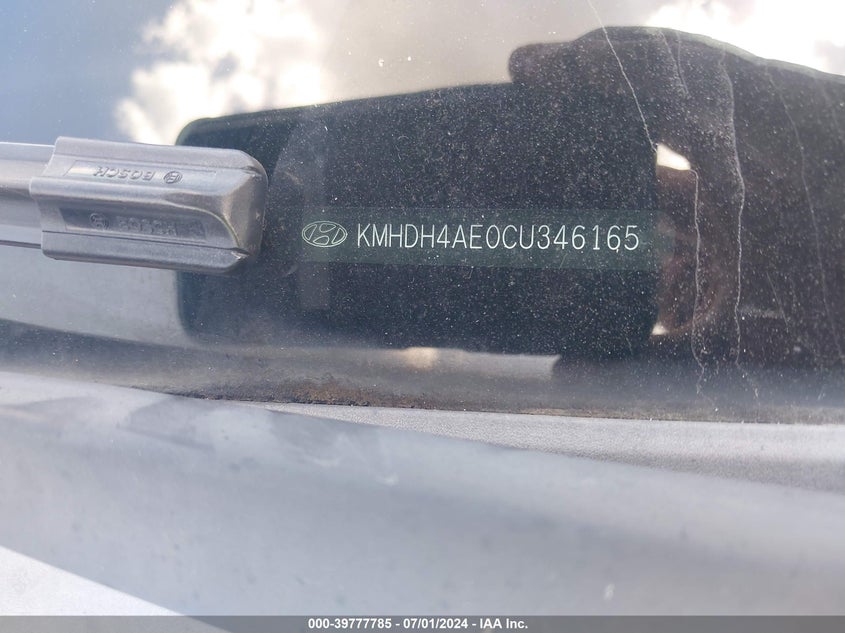 2012 Hyundai Elantra Gls (Ulsan Plant) VIN: KMHDH4AE0CU346165 Lot: 39777785