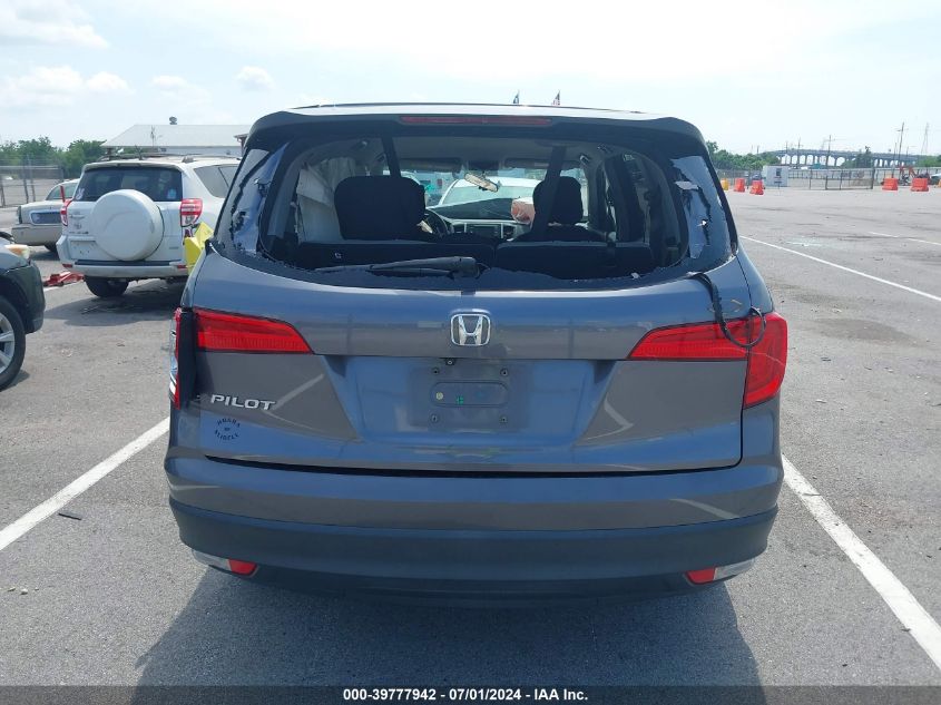 2016 Honda Pilot Lx VIN: 5FNYF5H19GB050421 Lot: 39777942